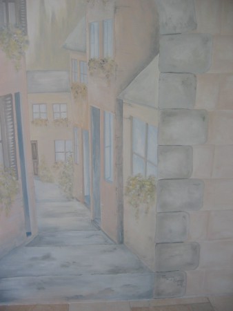 Serre Toscaans straatje in pasteltinten